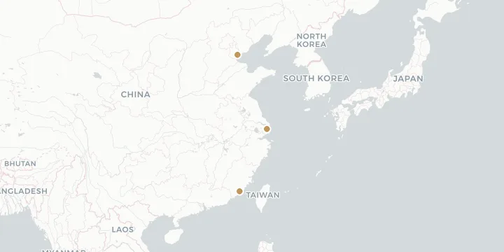 Karte der Kreuzfahrthäfen in China mit 3 Anlegern