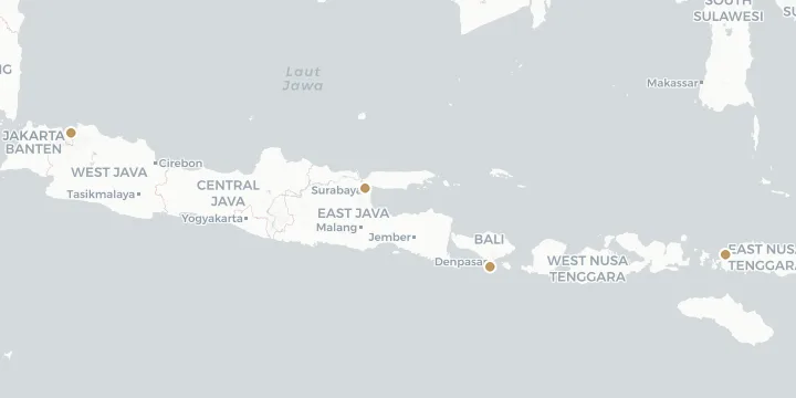 Karte der Kreuzfahrthäfen in Indonesien (Bali) mit 4 Anlegern
