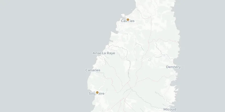Karte der Kreuzfahrthäfen in St. Lucia mit 2 Anlegern