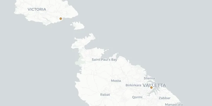 Karte der Kreuzfahrthäfen in Malta mit 2 Anlegern