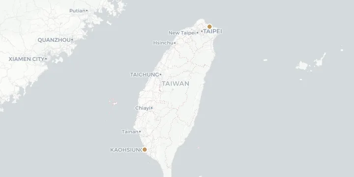 Karte der Kreuzfahrthäfen in Taiwan mit 2 Anlegern